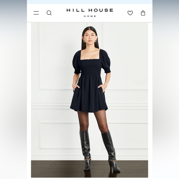 Hill House Women’s Athena Nap Dress Blue Metallic Sz S EUC 95% Cotton - Picture 2 of 12